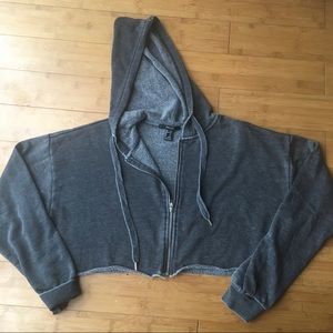 Cropped zip up hoodie